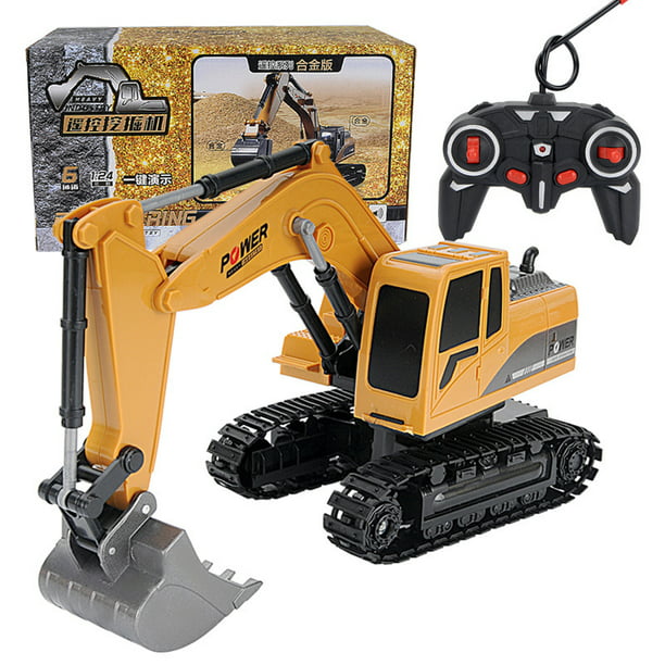 1//24 Battery Powered Electric RC Excavator Construction Tractor for Kids Boy